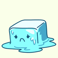 Sad ice cube melting