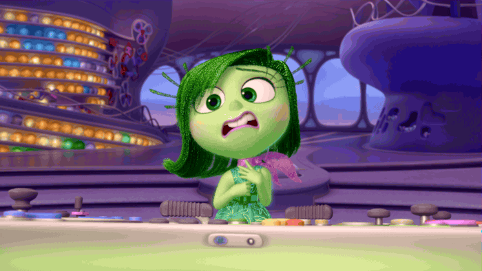 Brussel sprout from movie inside Out sighing